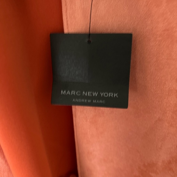 Marc New York Oversized Faux Suede Salmon Tan Women Coat Jacket Pockets Size M - Picture 9 of 13